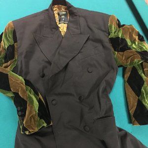 Jean Paul Gaultier Iconic 1990's Double Breasted Harlequin Sleeve Jacket